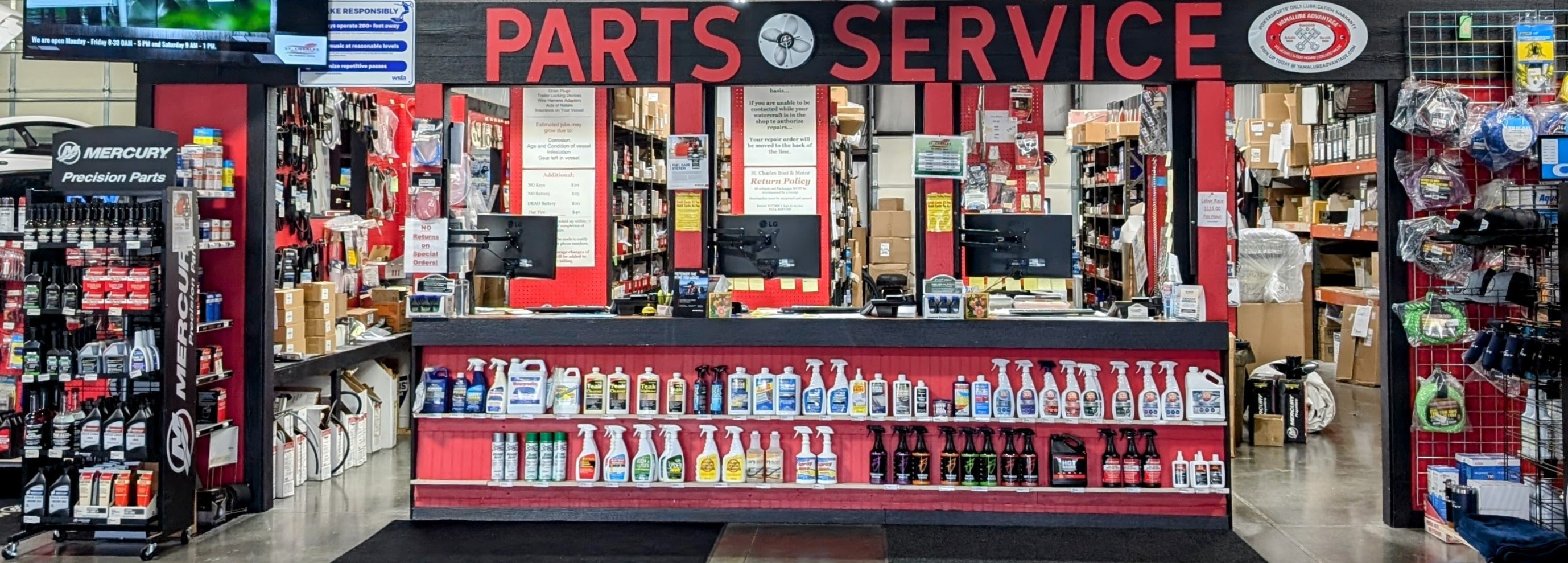 Parts & Service Counter at St. Charles Boat and Motor